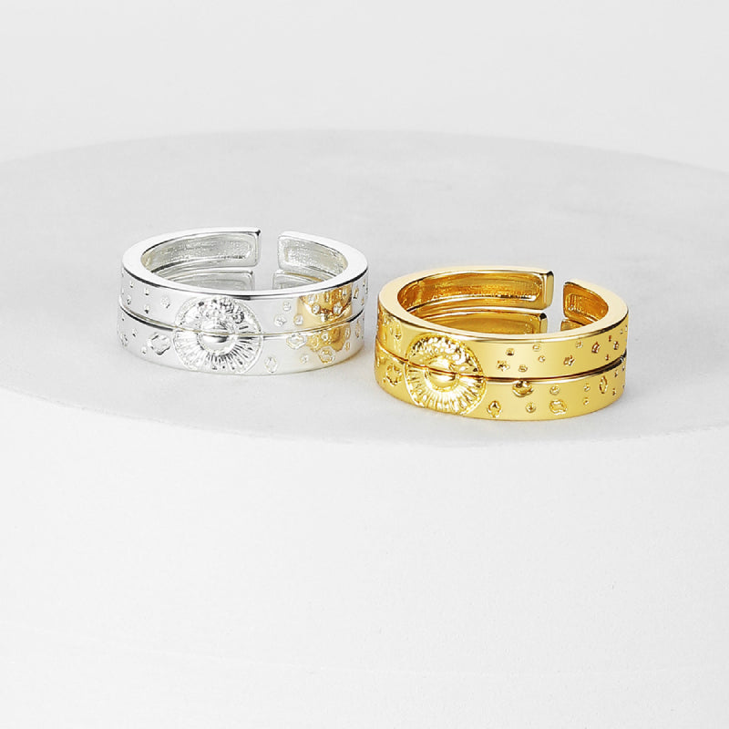 Sun and Moon Matching Ring Set