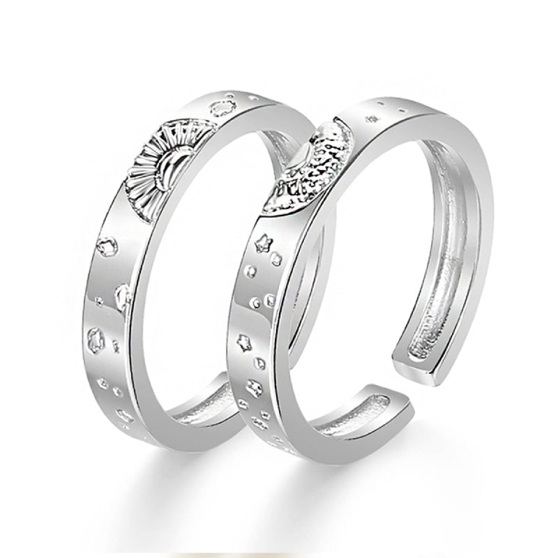 Sun and Moon Matching Ring Set